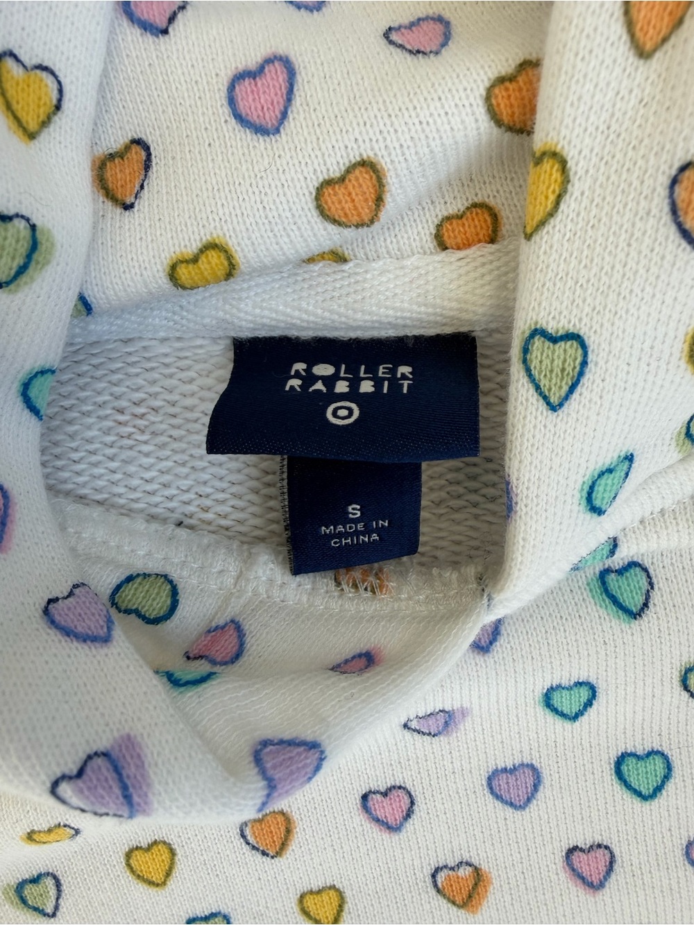 Roller Rabbit Hoodie Multicolor Heart Print - Picture 2 of 4